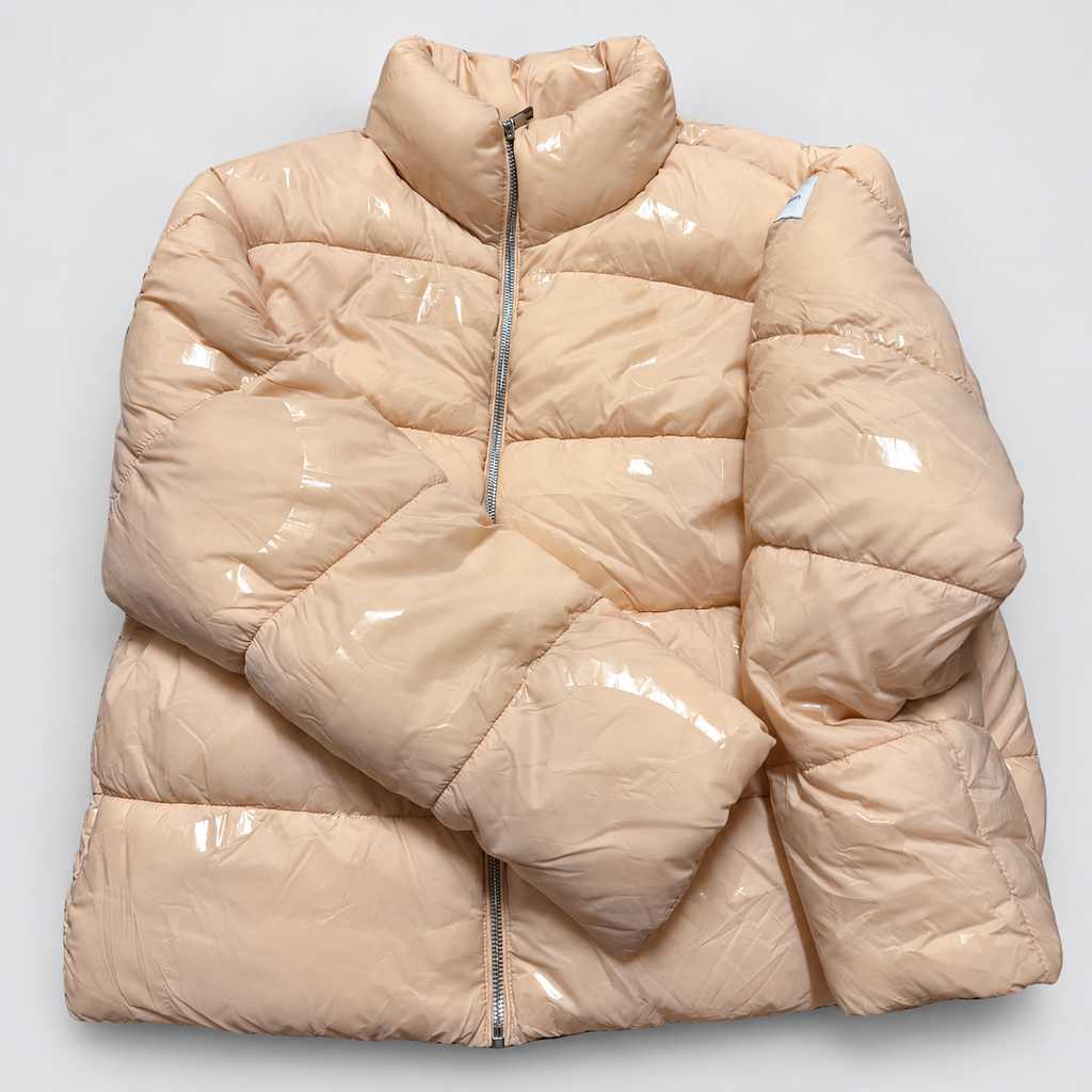 Calvin Klein Glossy Puffer Jacket - Cream - XL — edited neutral-background presentation; see original photos for condition