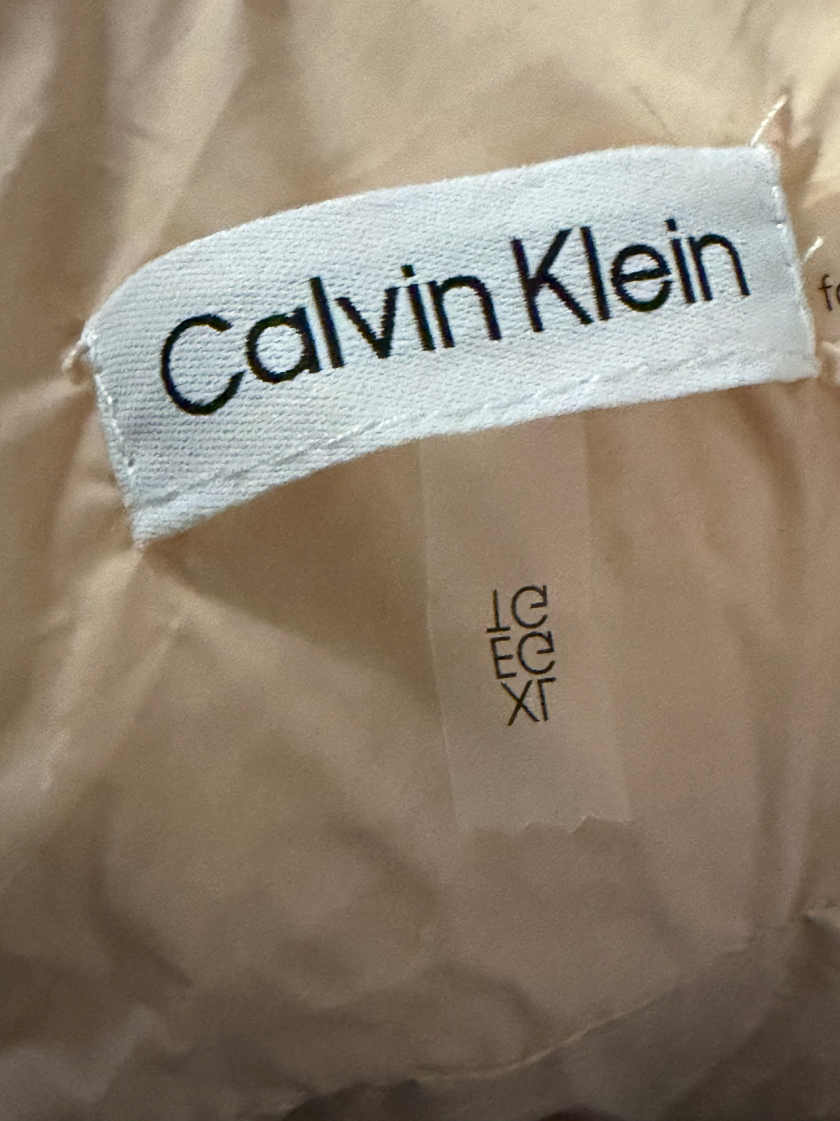 Calvin Klein Glossy Puffer Jacket - Cream - XL — original label photograph