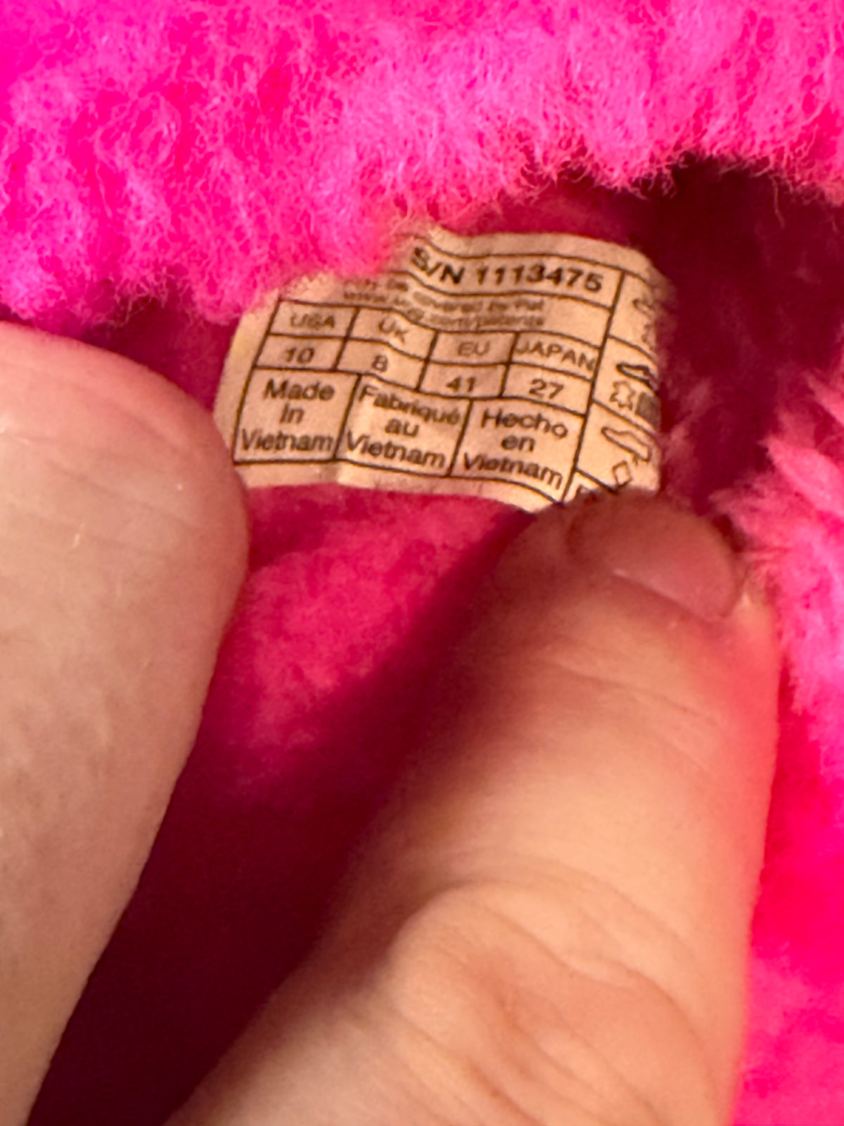 UGG Pink Fuzzy Buckle Platform Slides - US 10 / EU 41 — original label photograph