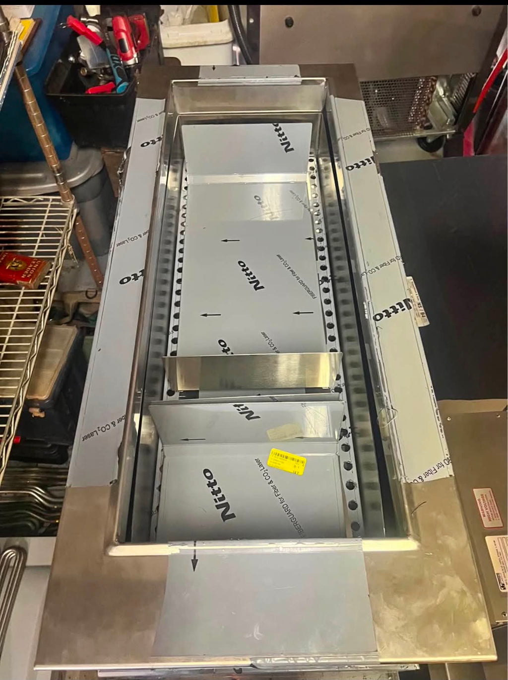 Franke meatwell top opening and pan supports